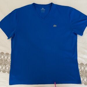Lacoste Men's Royal Blue V-Neck Tee